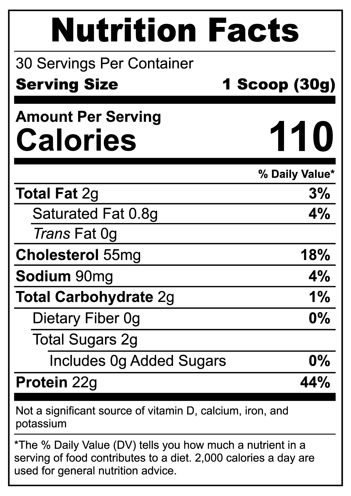 Grass-Fed Whey Protein (Chocolate) 30 Servings / 2lbs Container